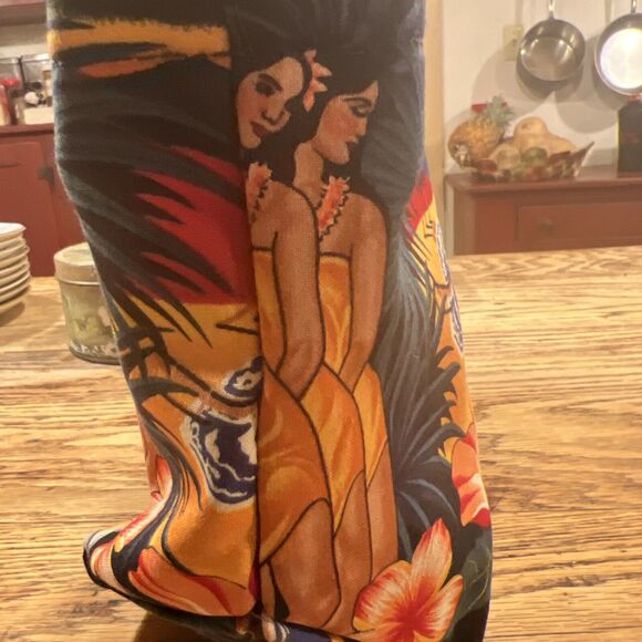 Accessories Unlimited Tropical Floral / Dancing Women Tote - Bamboo Handles COOL - Picture 12 of 16